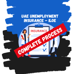 A graphic image representing UAE Unemployment Insurance (ILOE), offering financial protection in case of job loss.