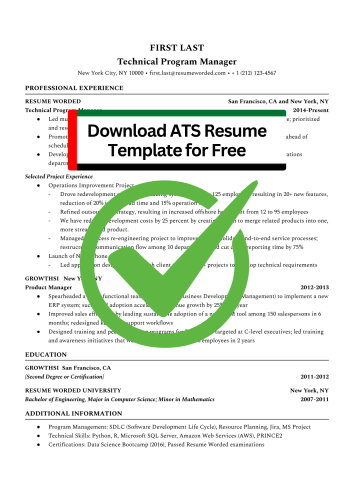 Download ATS Approved Resume -CV