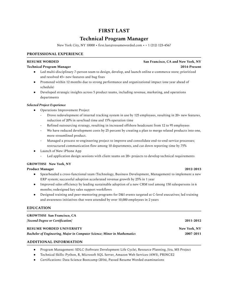 Download ATS Approved Resume -CV