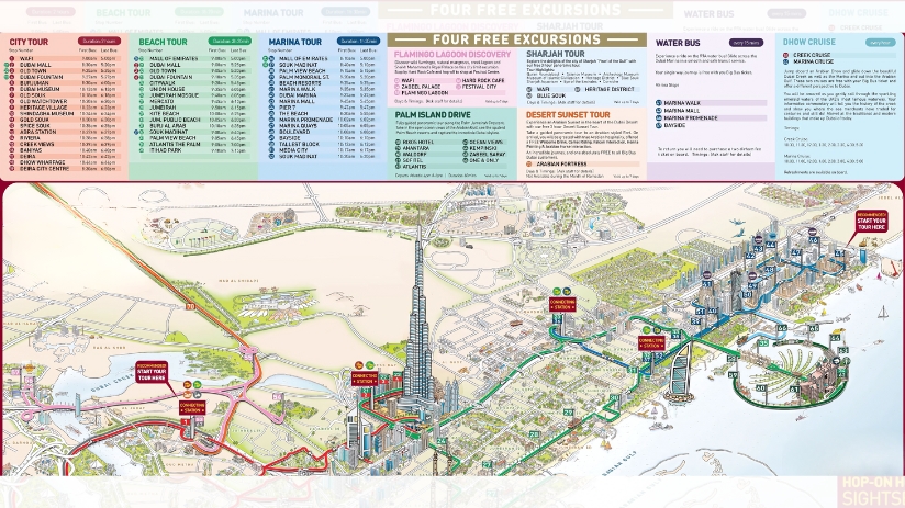 Chart for tourists, see the city in details, Dubaisocialcircle