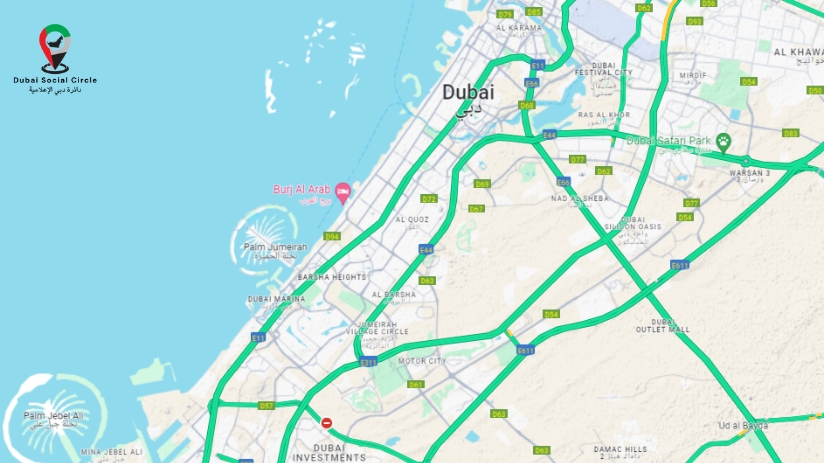 Roads charts for tourists, Dubaisocialcircle.