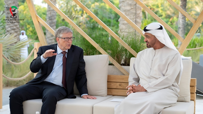 mohammed bin zayed al nahyan, president of uae, Bill gates.